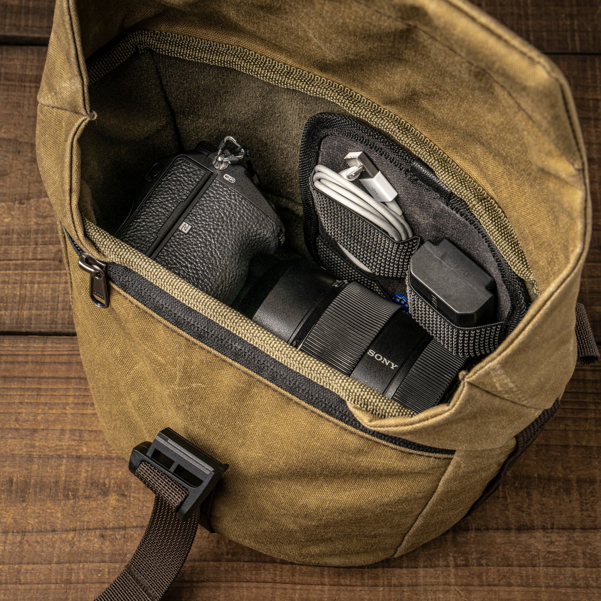 Wotancraft Travel Camera Bag 3.5L Upgraded Khaki