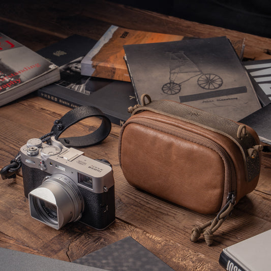 Wotancraft Full Leather Portable Camera Pouch M Brown