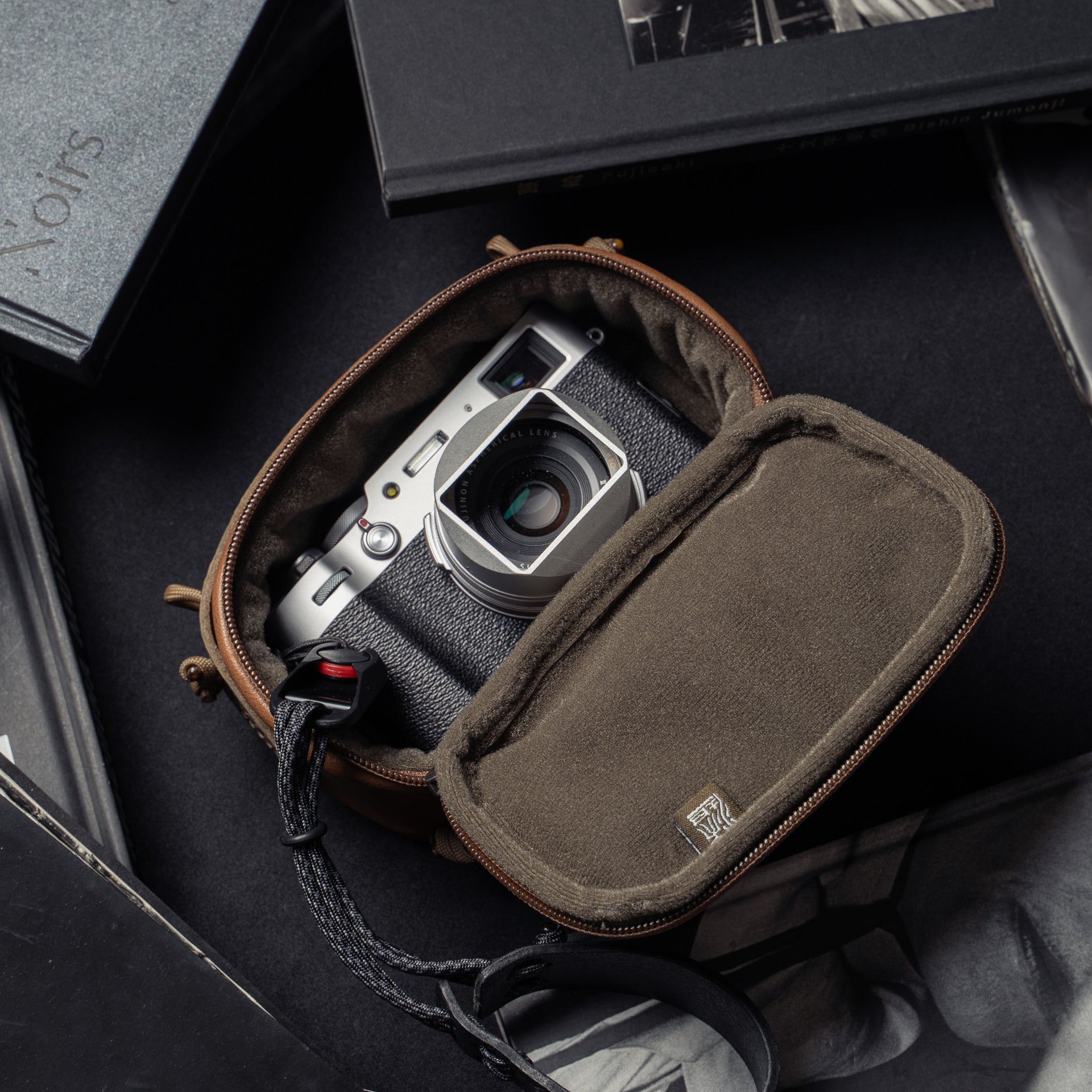 Wotancraft Full Leather Portable Camera Pouch M Brown