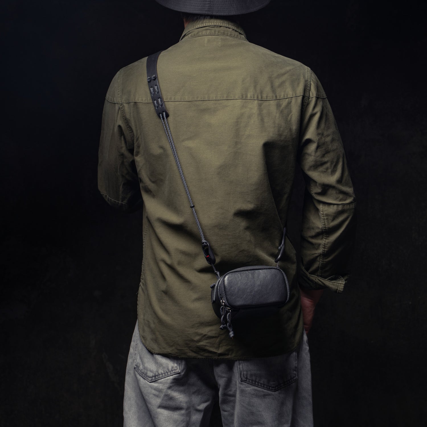 Wotancraft Full Leather Portable Camera Pouch ML Black