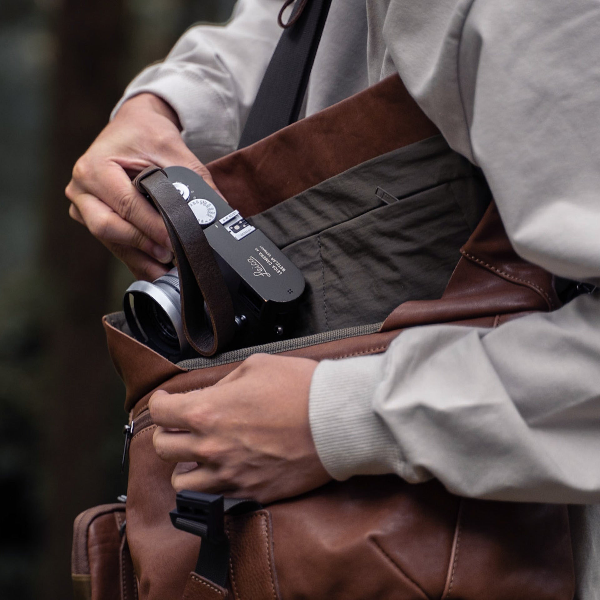 Wotancraft Leather Travel Camera Bag 7L Upgraded Brown