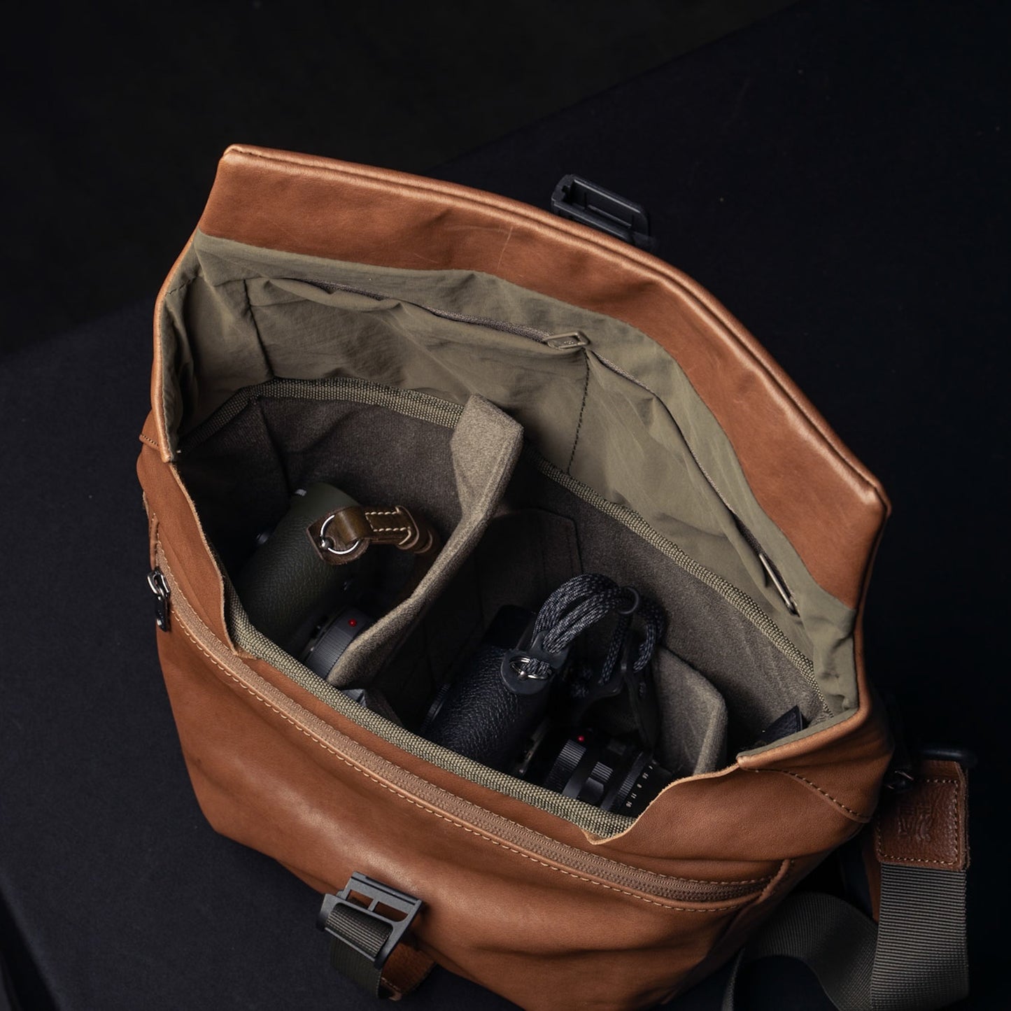 Wotancraft Leather Travel Camera Bag 7L Upgraded Brown