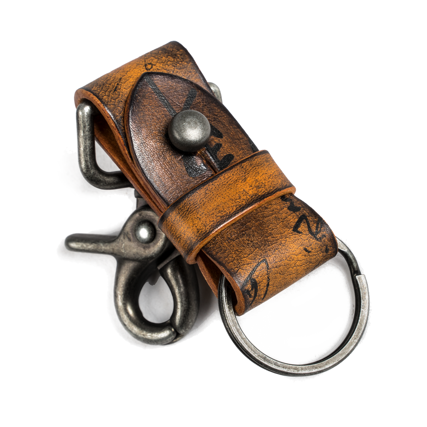 Wotancraft Path of War Calligraphy Leather Keychain