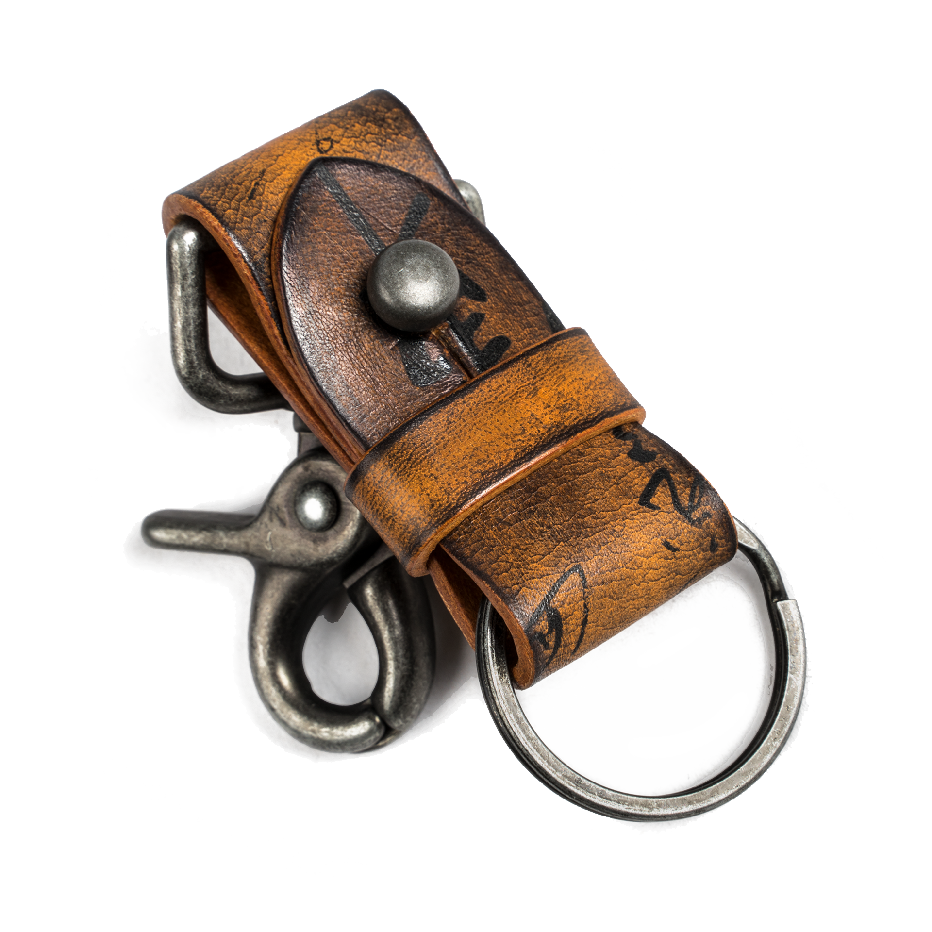 Wotancraft Path of War Calligraphy Leather Keychain