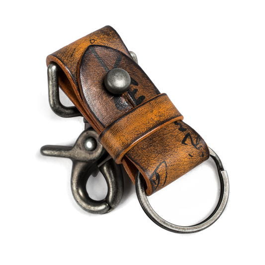 Wotancraft Path of War Calligraphy Leather Keychain